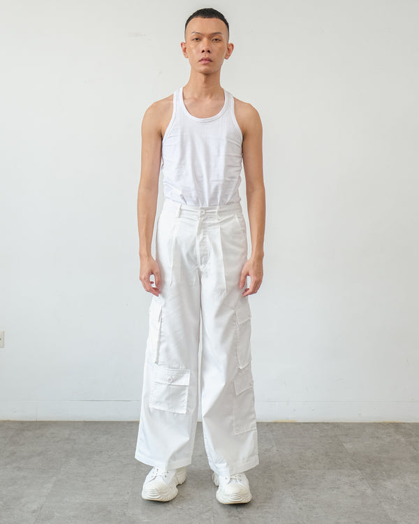 London Cargo Pants White - Ambra La Moda