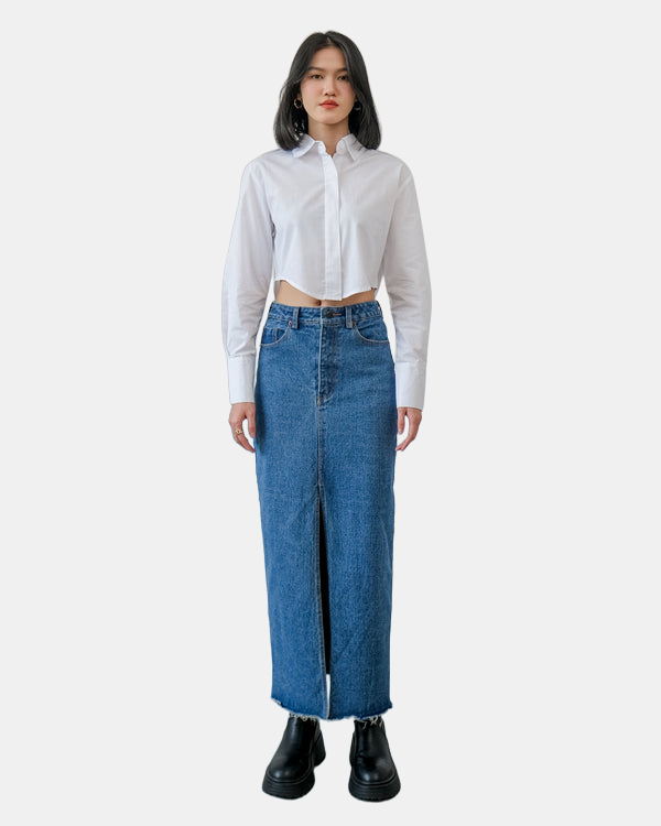 Eve Denim Maxi Skirt - Ambra La Moda