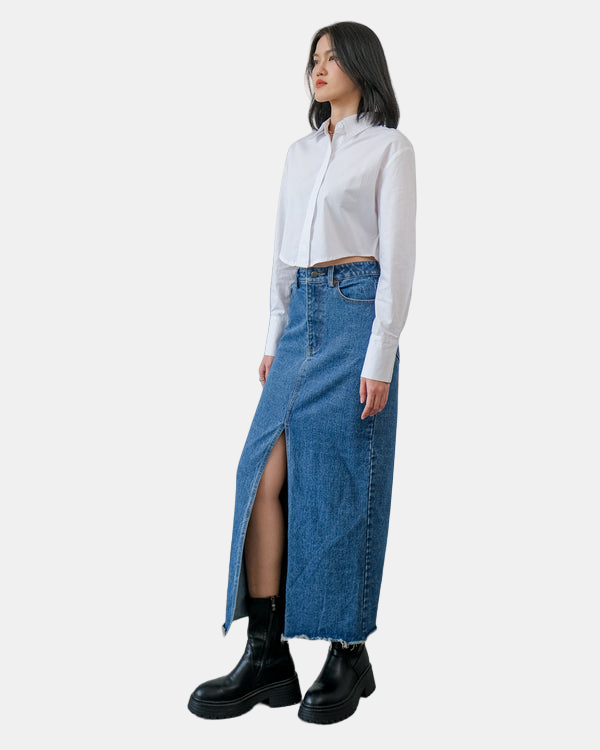 Eve Denim Maxi Skirt - Ambra La Moda