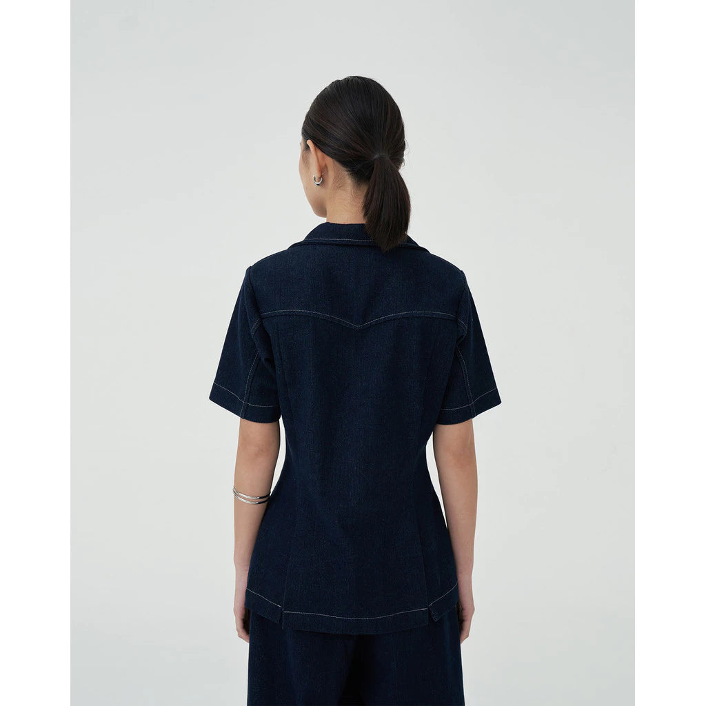 Damson Shortsleeves Denim Shirt - Acheté de Nous