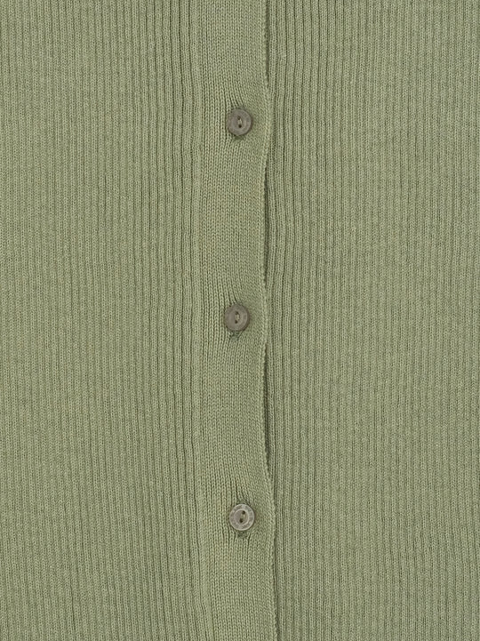 Collar Knit Top Evergreen - Thenblank