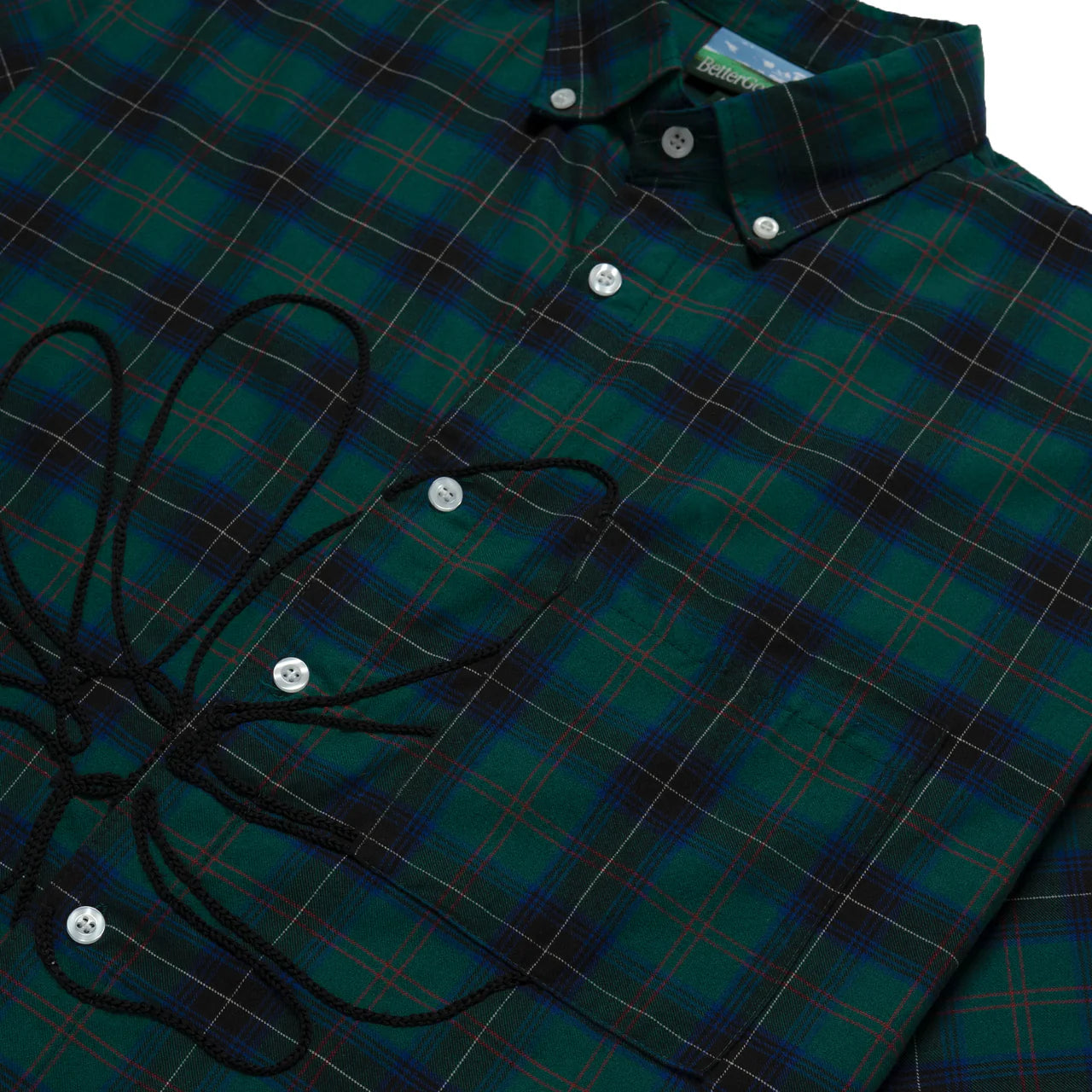 Flower Plaid Shirt Green - Better Goods