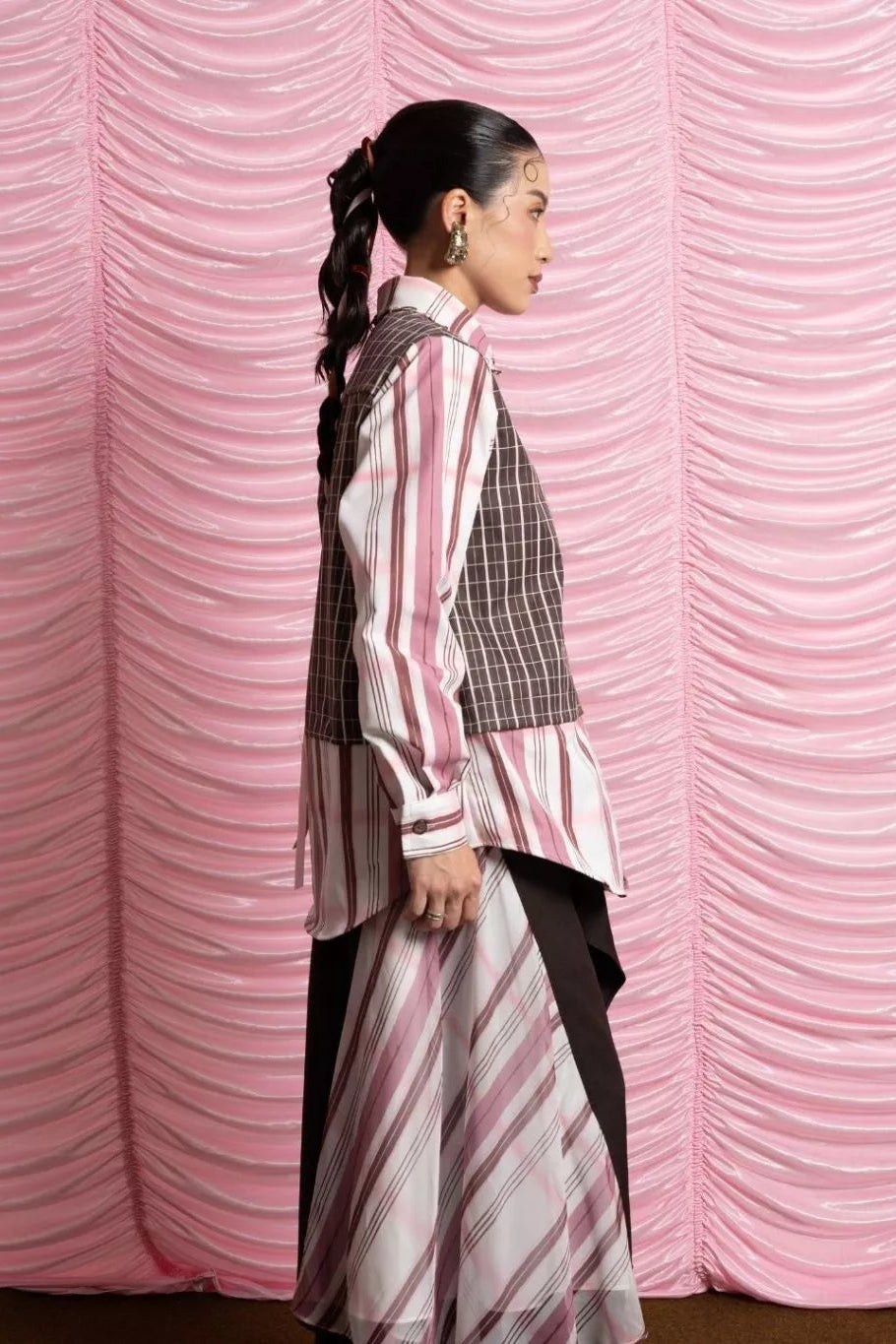 Gémeaux Lume Beads Shirt Brown Pink - LR Studio