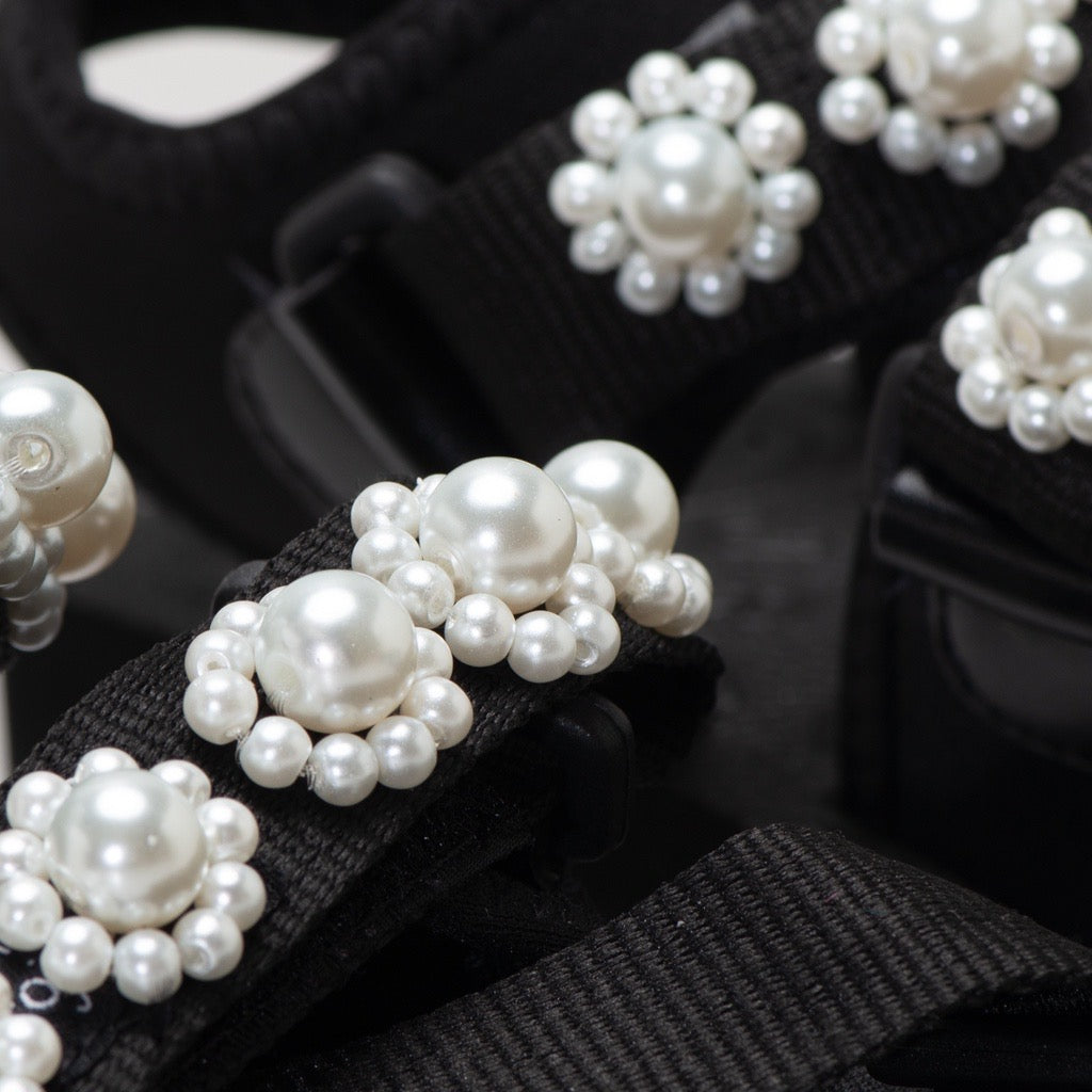 Charlotte Floral Pearl Platform Black - Adorable Projects