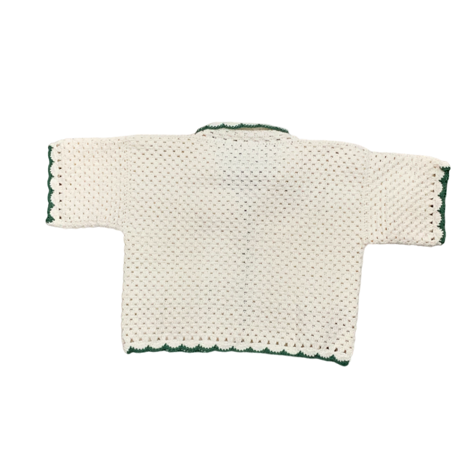 Zoe Crochet Cropped Shirt Green - LIT