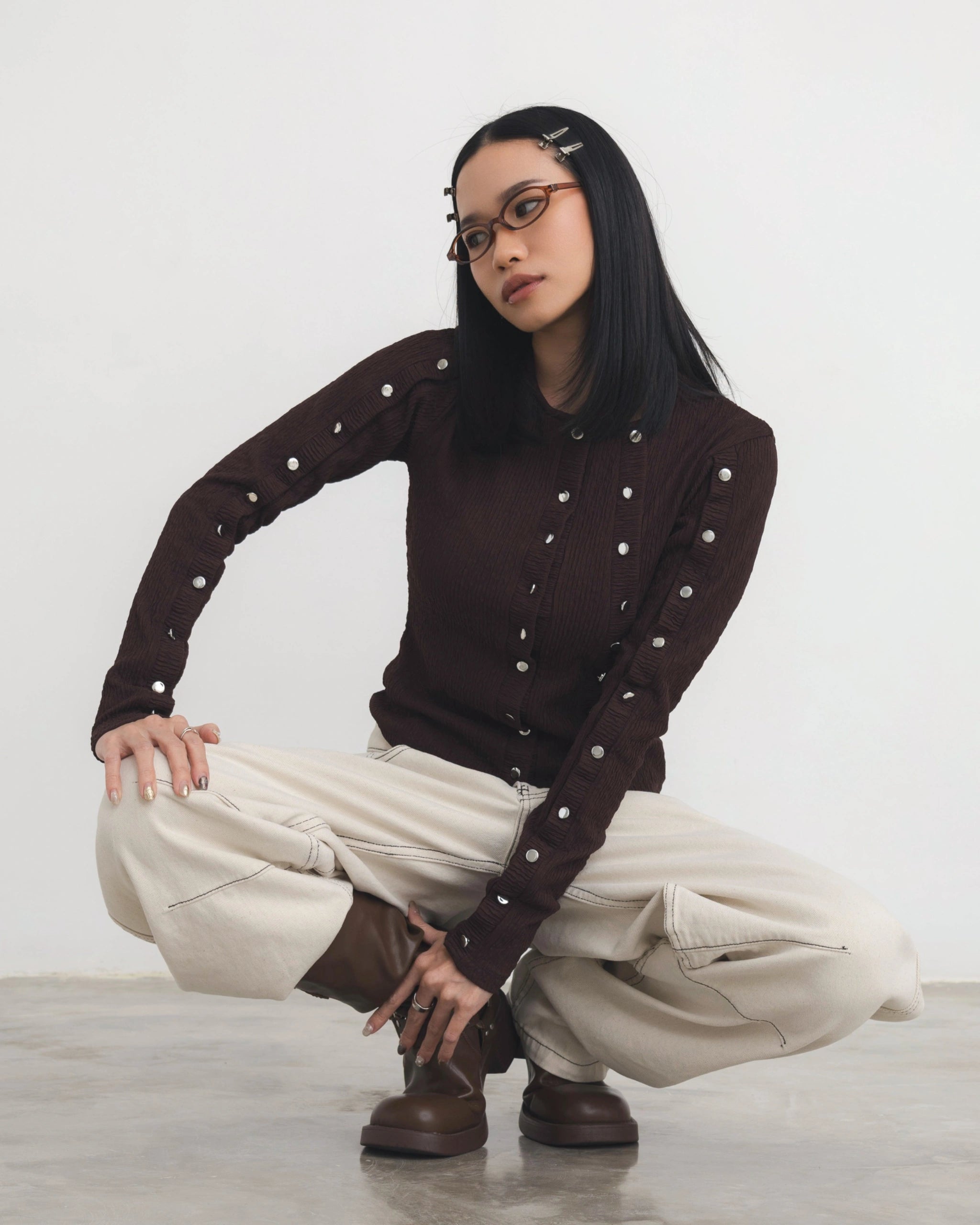 Compact Knit Longsleeve Top - Catha