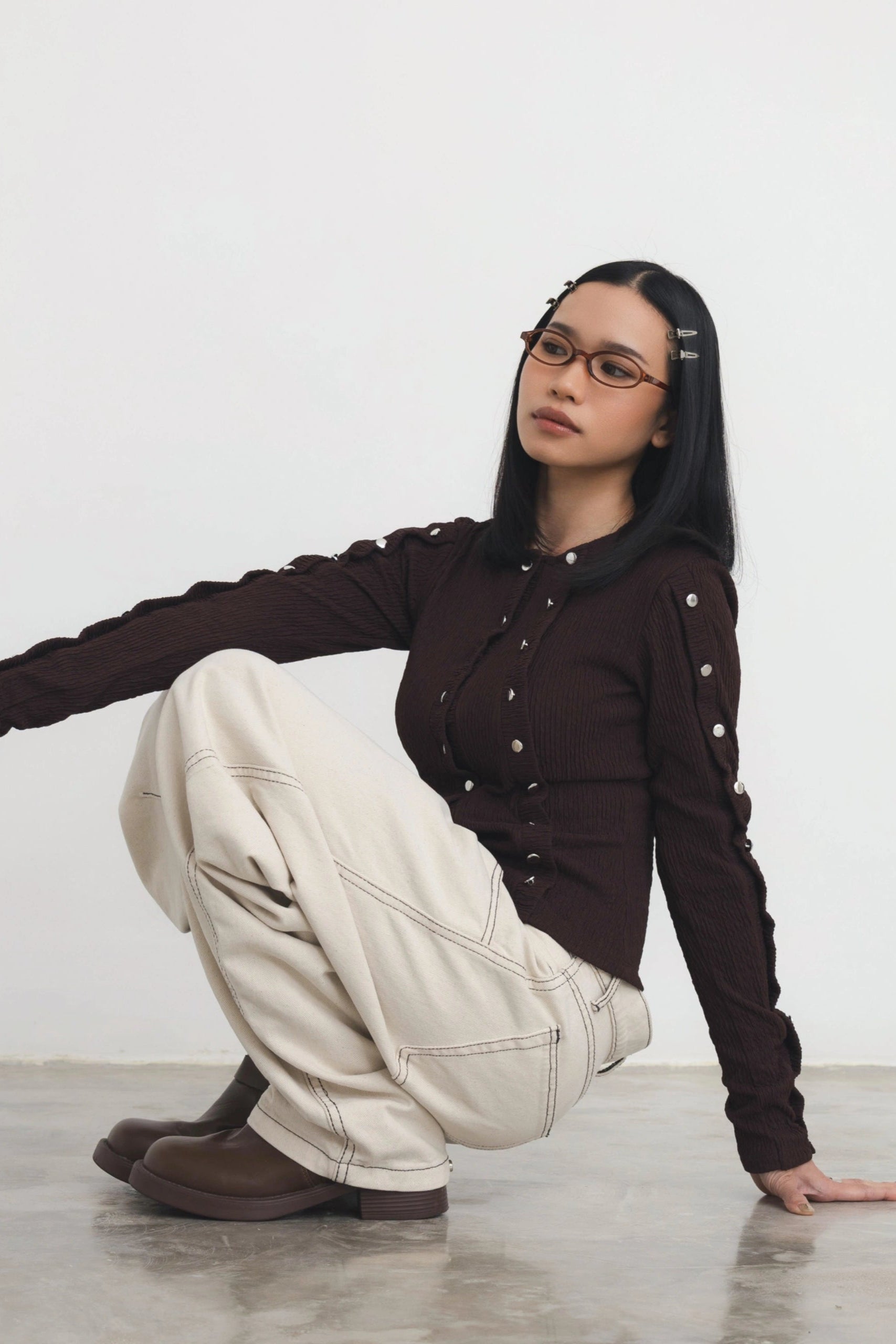 Compact Knit Longsleeve Top - Catha