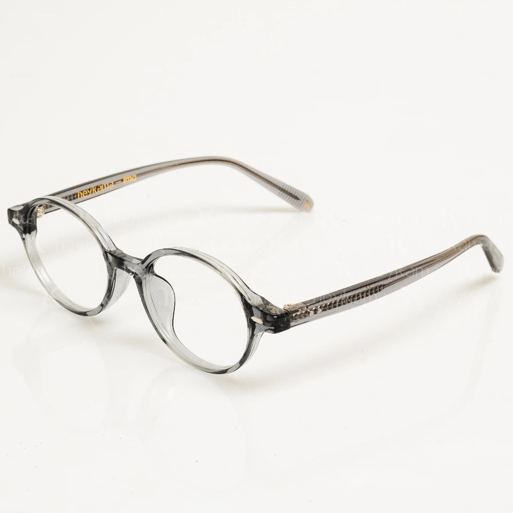 Grey eyeglasses with round frame from Heykama named Ima