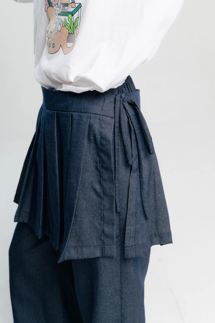 Iroha Layered Pants Blue Denim - Tome Ame