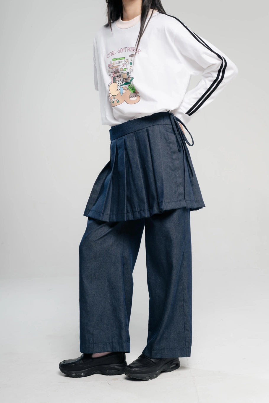 Iroha Layered Pants Blue Denim - Tome Ame