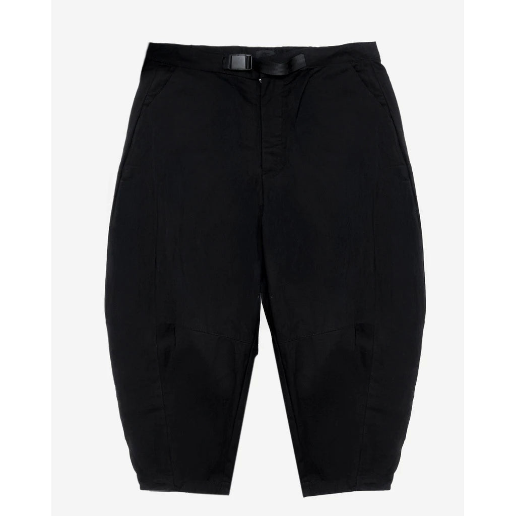 Black barrel pants on a white background