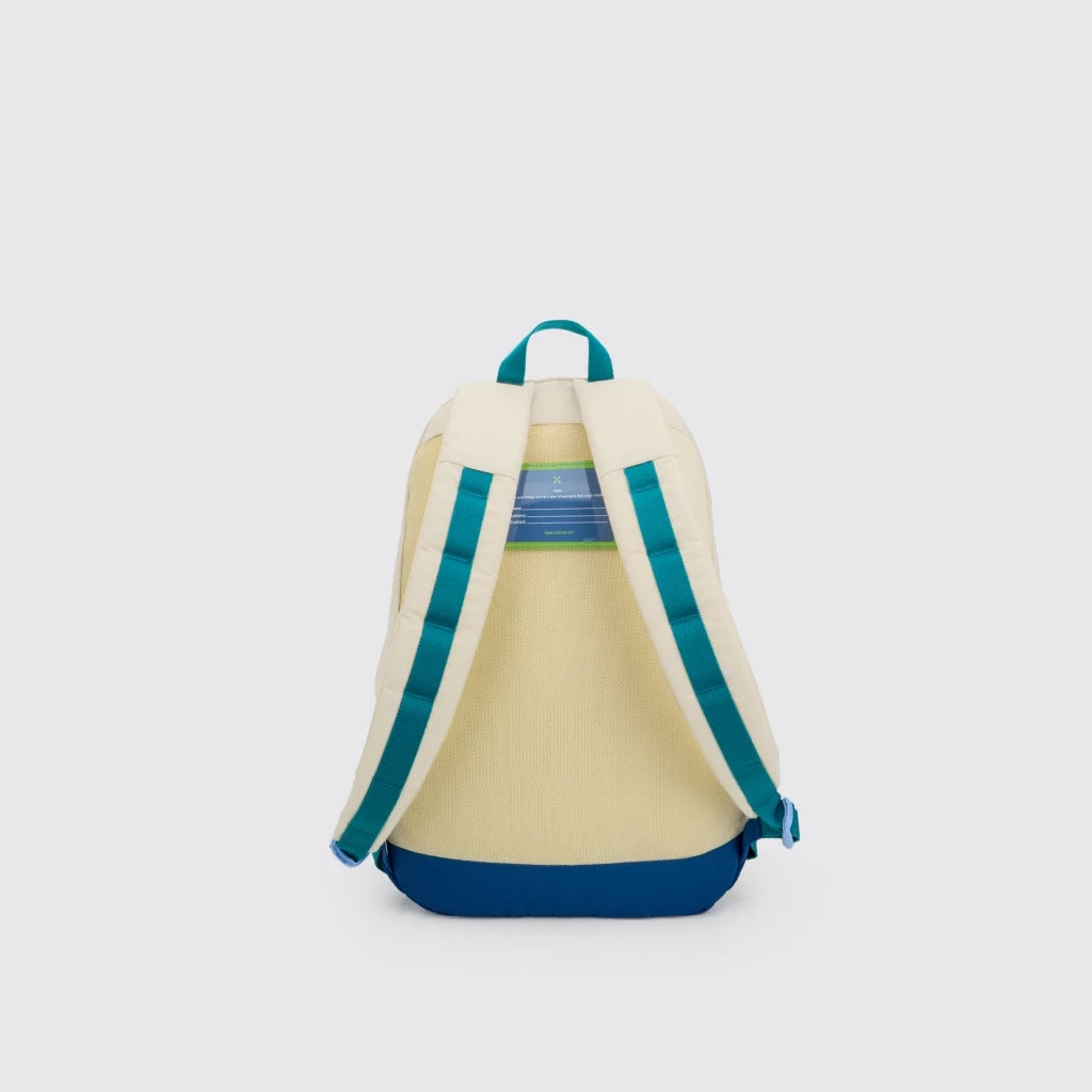 Back view of Junior 2 Tone Backpack with a cream color back padding