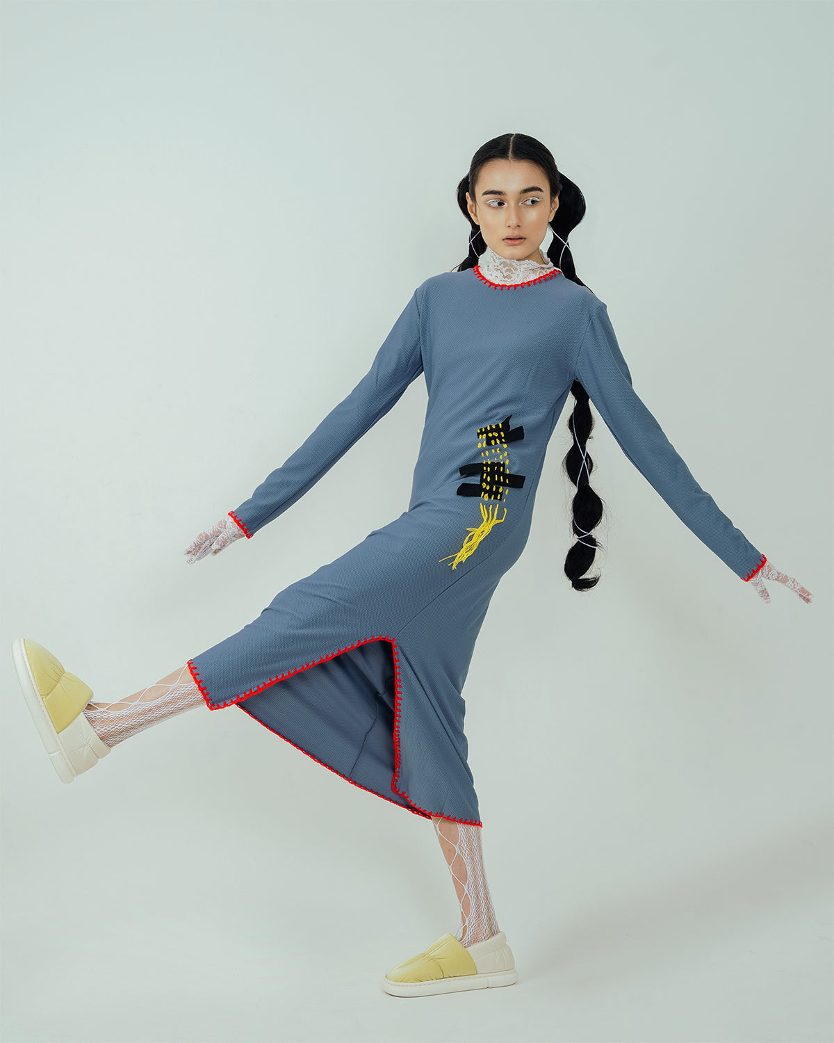 Pitchy Stitchy Dress Grey - High On Life