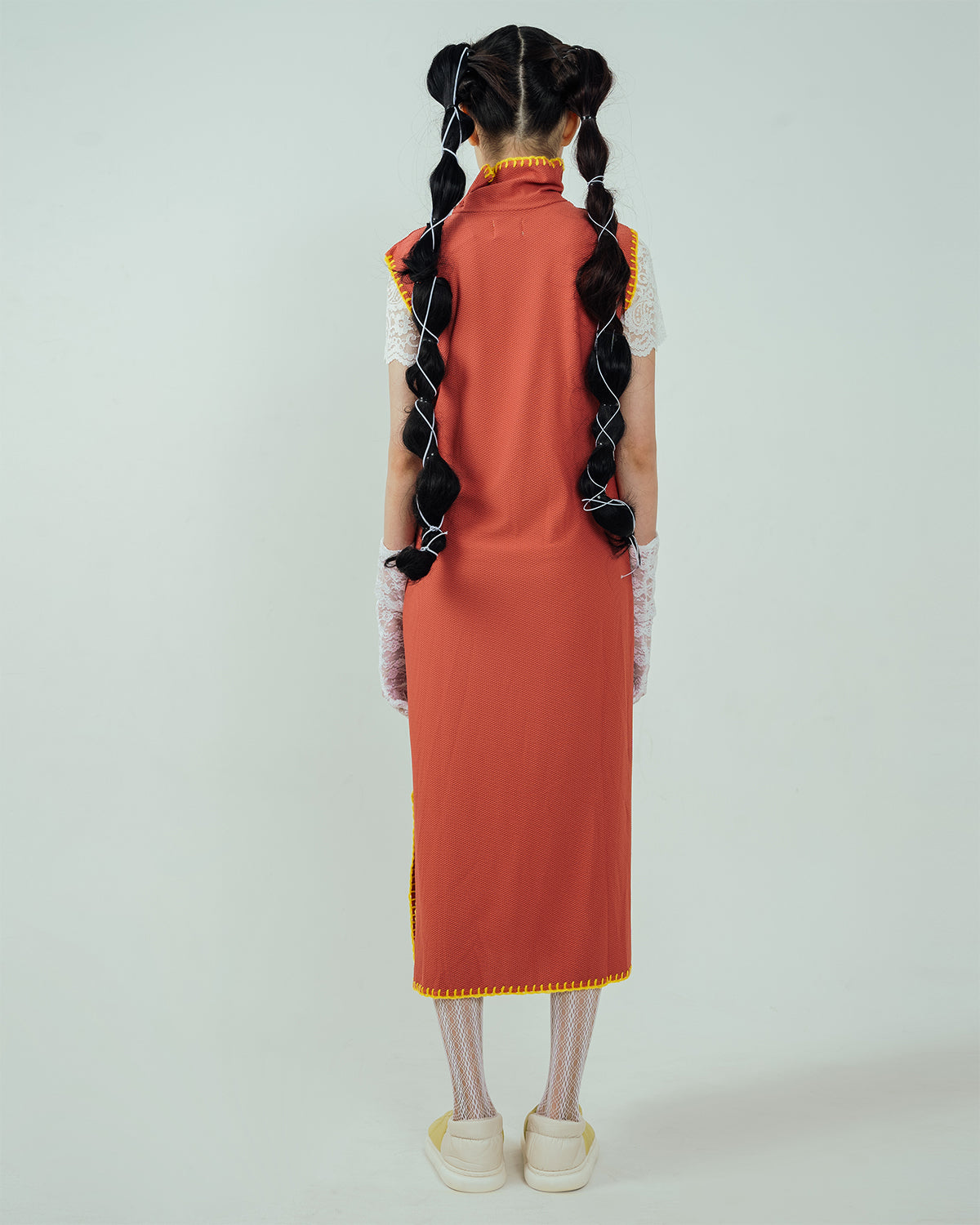 Pitchy Stitchy Slit Dress Red Wood - High On Life