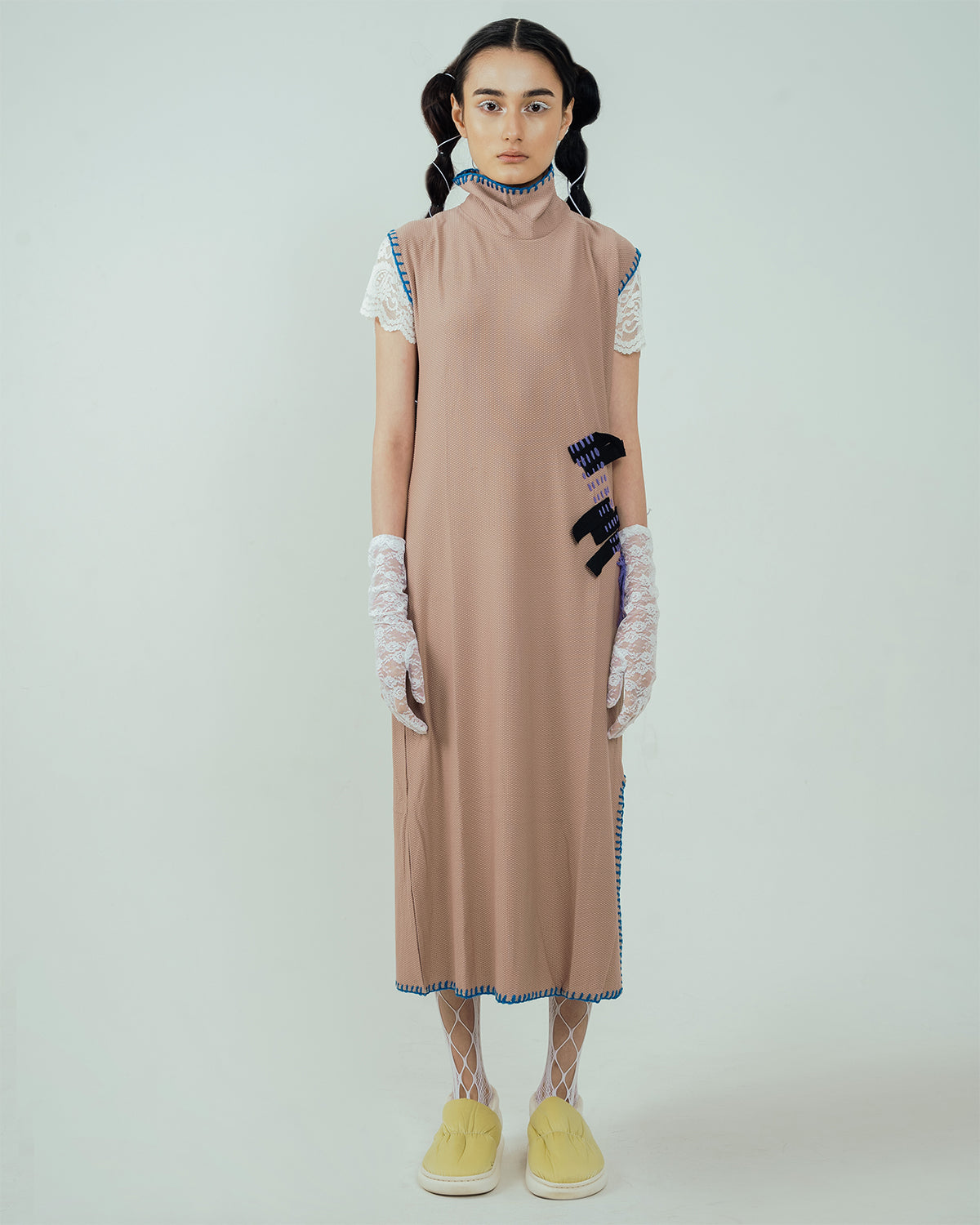 Pitchy Stitchy Slit Dress Cuban Sand - High On Life