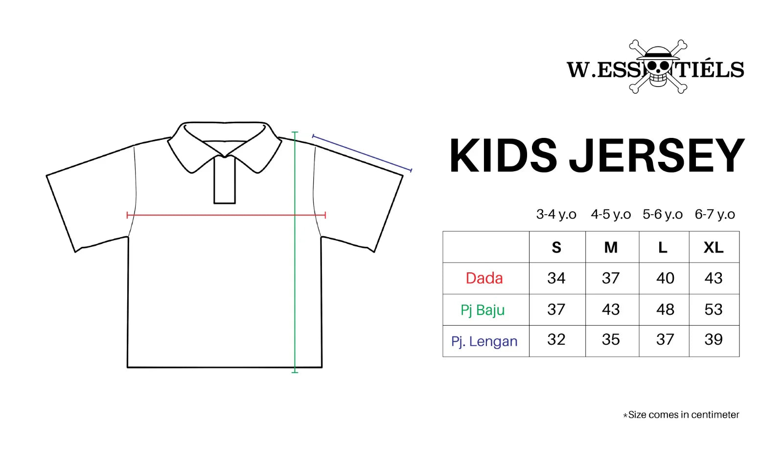 HGL Bambini - W.ESS x One Piece Kids AC Strawhat Home Jersey Black - W.Essentiels Primavera