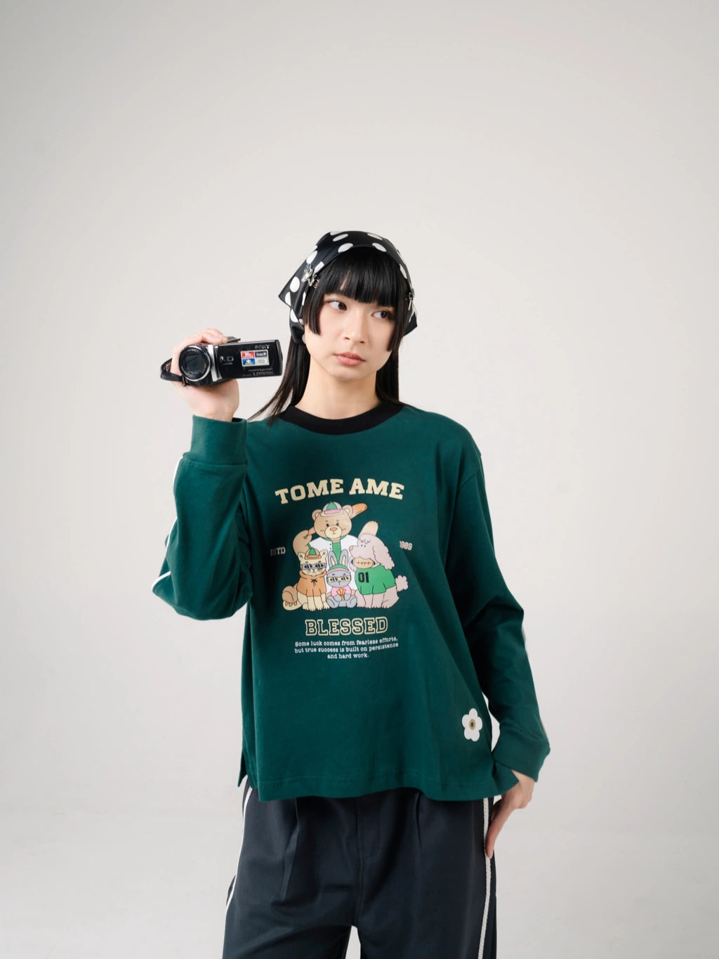 Kyoto Longsleeve Dark Green - Tome Ame