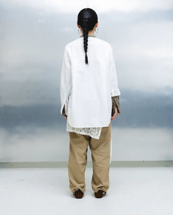 Layered Collar Shirt White - Wad Studio
