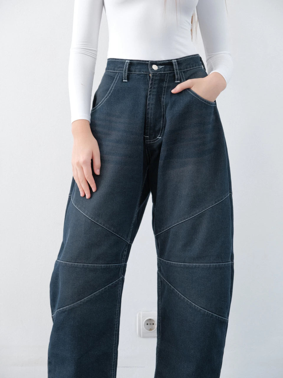 Noa Barrel Denim Jeans Pants - The Auctus