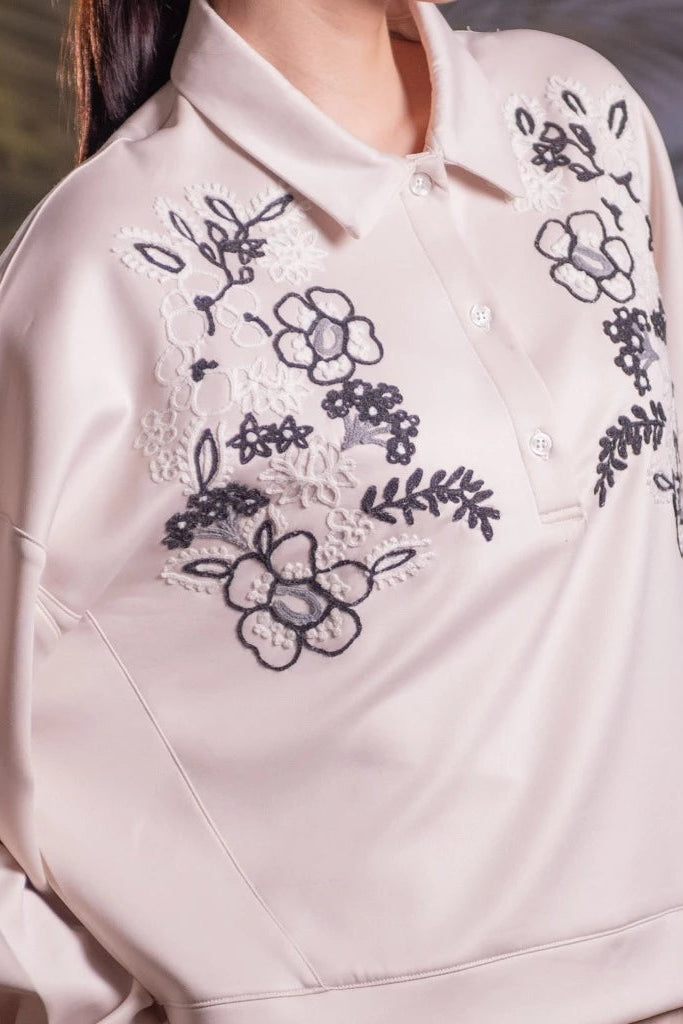 Nonaetal Cattleya Whisper Top Longsleeve Cream - Nona