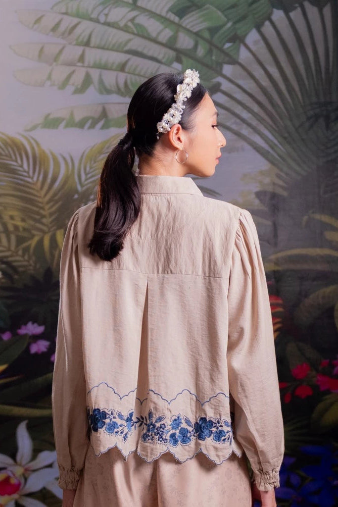 Nonaetal Hassie Whisper Top Longsleeve Ecru - Nona