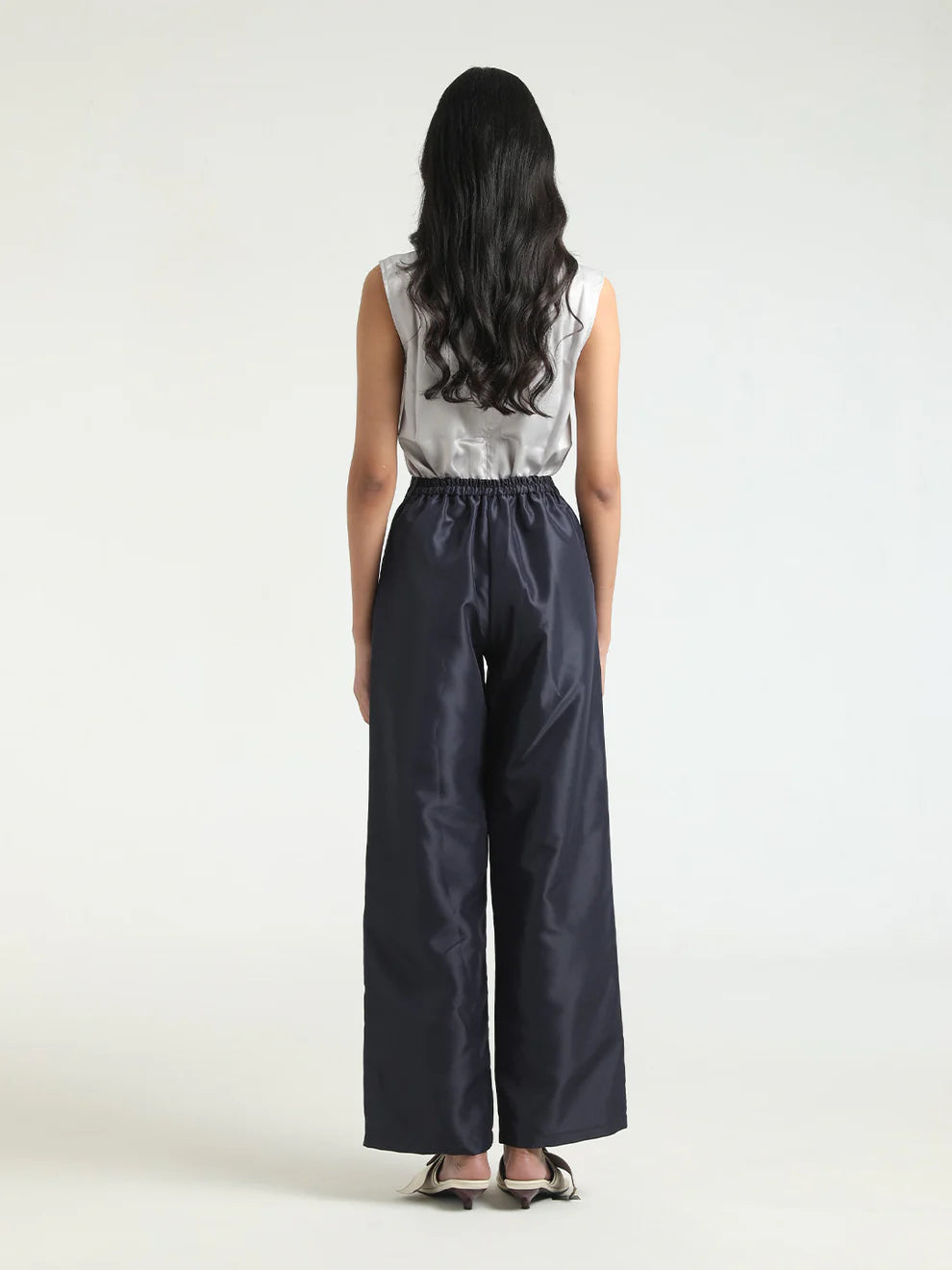 Satin Pants Navy - Senses Dua