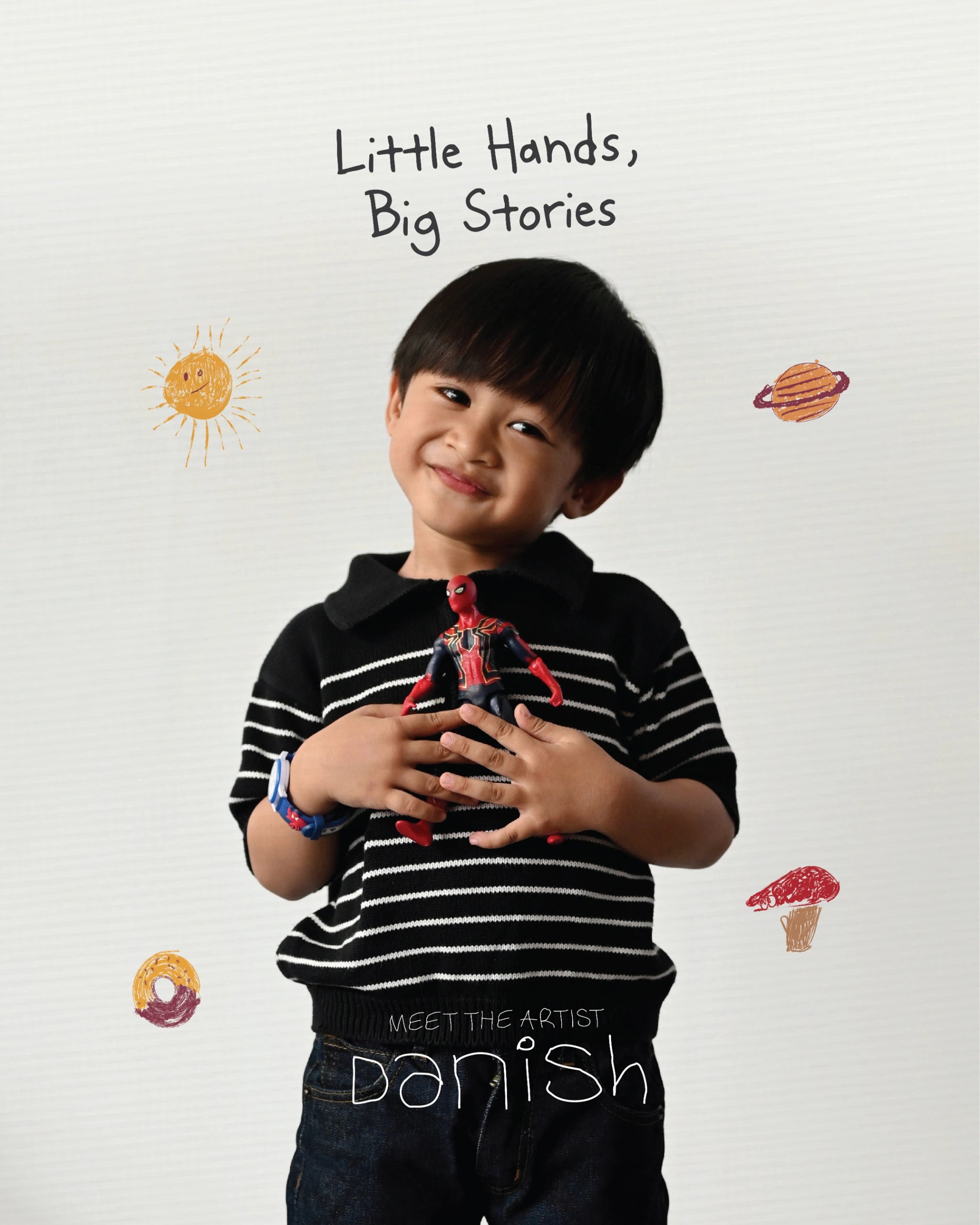 HGL Bambini - Little Artist Tees - Food Planet White - Krem