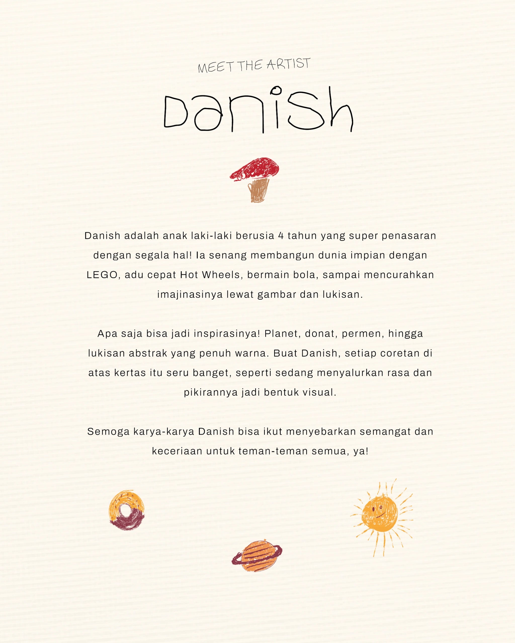 HGL Bambini - Little Artist Tees - Food Planet White - Krem