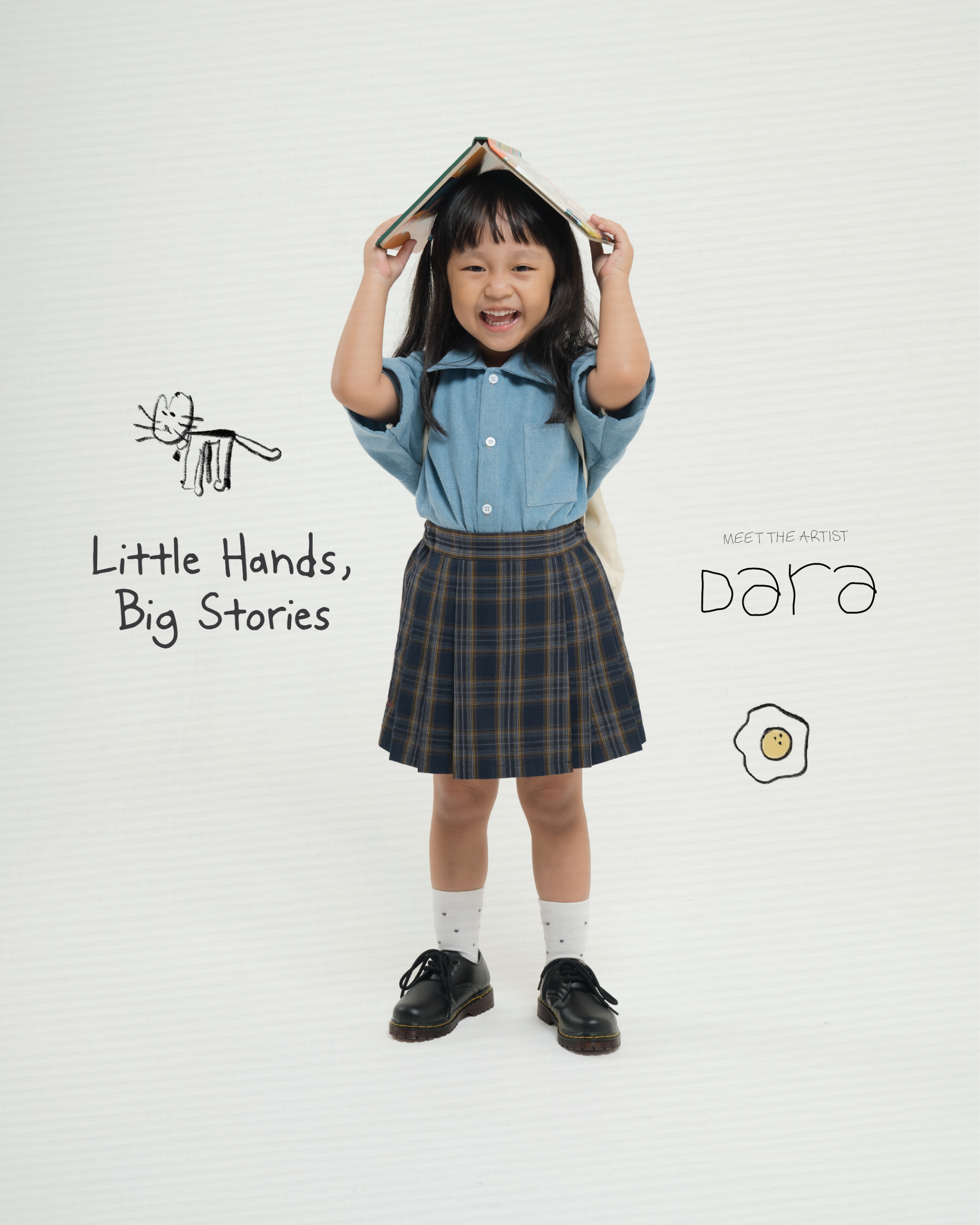 HGL Bambini - Lillte Artist Tees - Cat - Krem