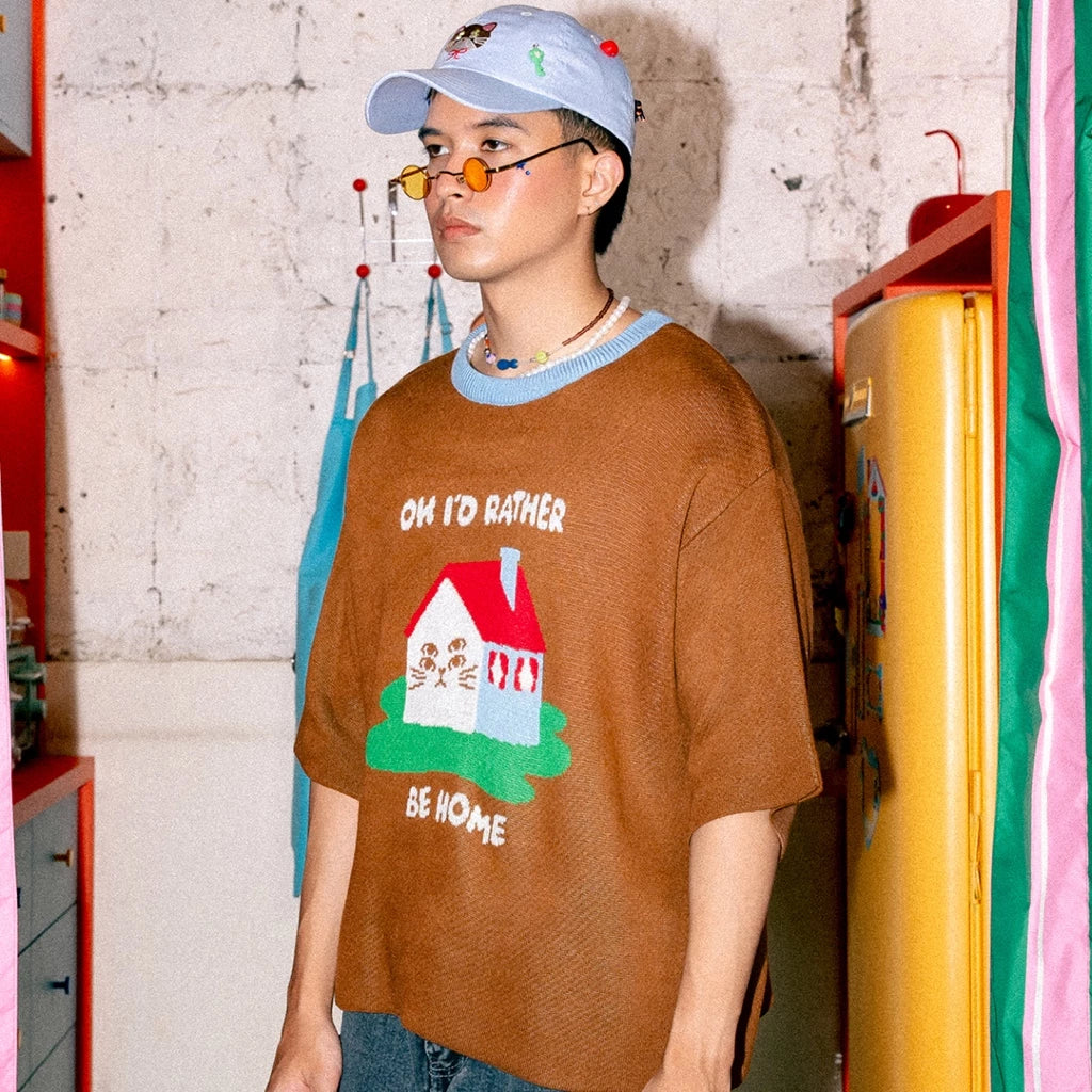 Rather Be Home Knitted T-Shirt - Oh.Irv
