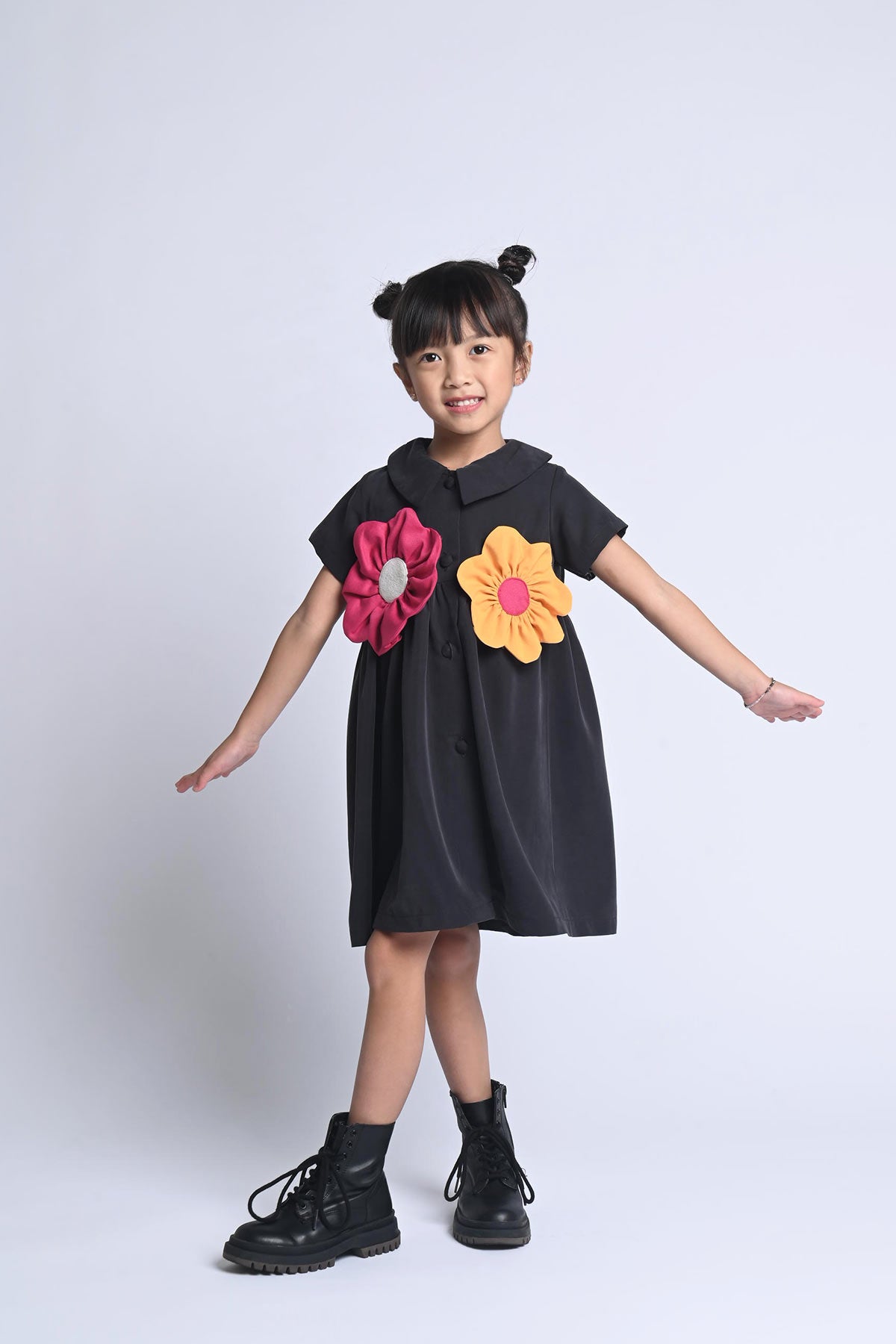Scarlet Dress In Grey - Amber Kids