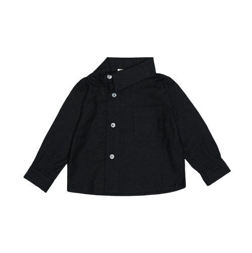Kanazawa Asymetrical Shirt Black - KREM