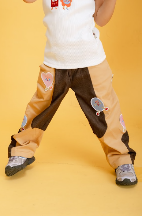 HGL Bambini - Two Toned Straight Leg Pants Camel - Anak Ketjil