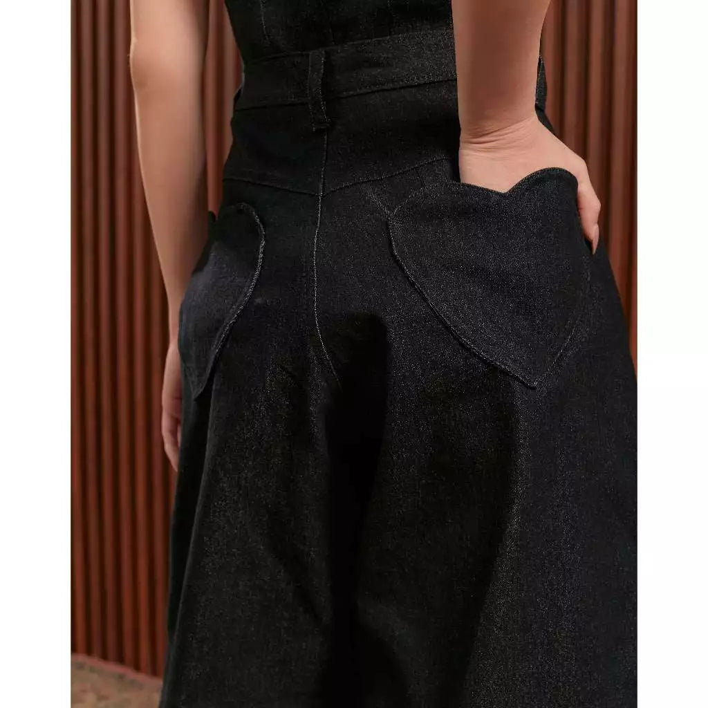 Sena Jorts Black Denim - Jinzu