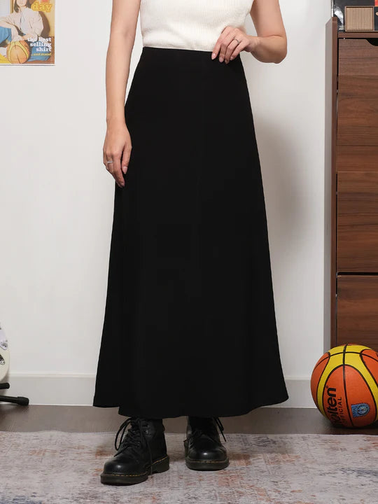 Slip Skirt Full Length Black - Thenblank