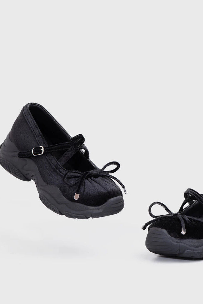 Swift Sneakers Ballerina Genuine Leather Black - Adorable Projects