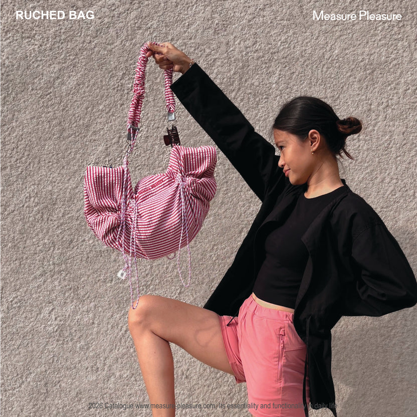 Ruched Bag 701 Cherry Stripes - Measure Pleasure