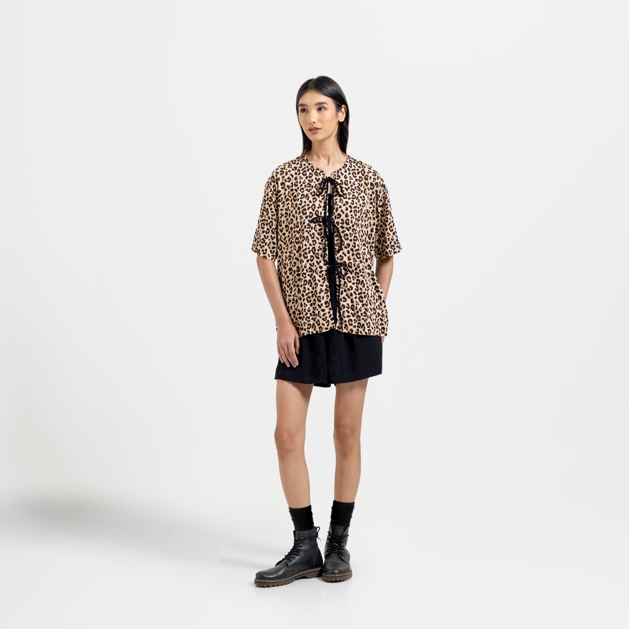 Leopard Shirt Cream - Saya Saya
