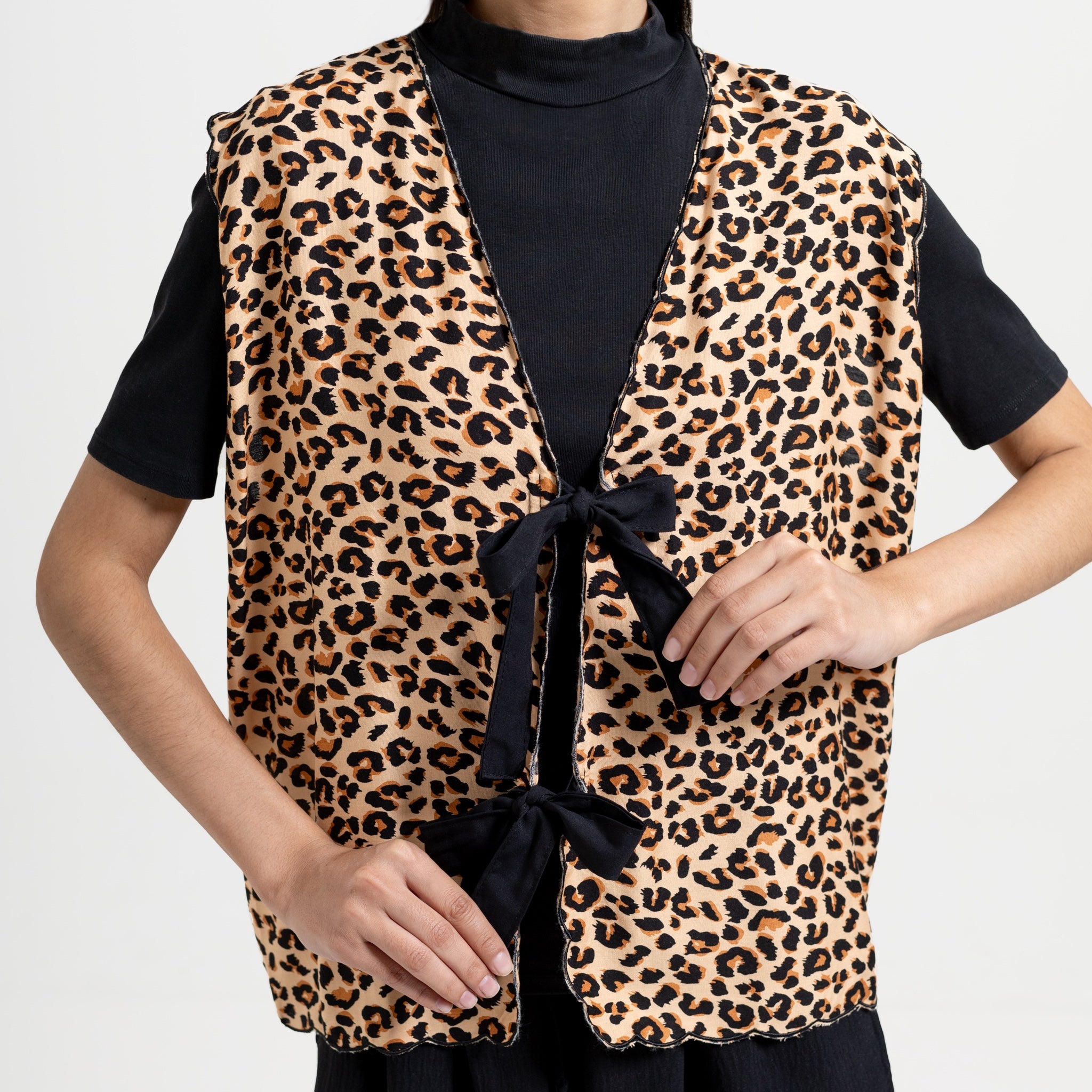 Leopard Vest Cream - Saya Saya