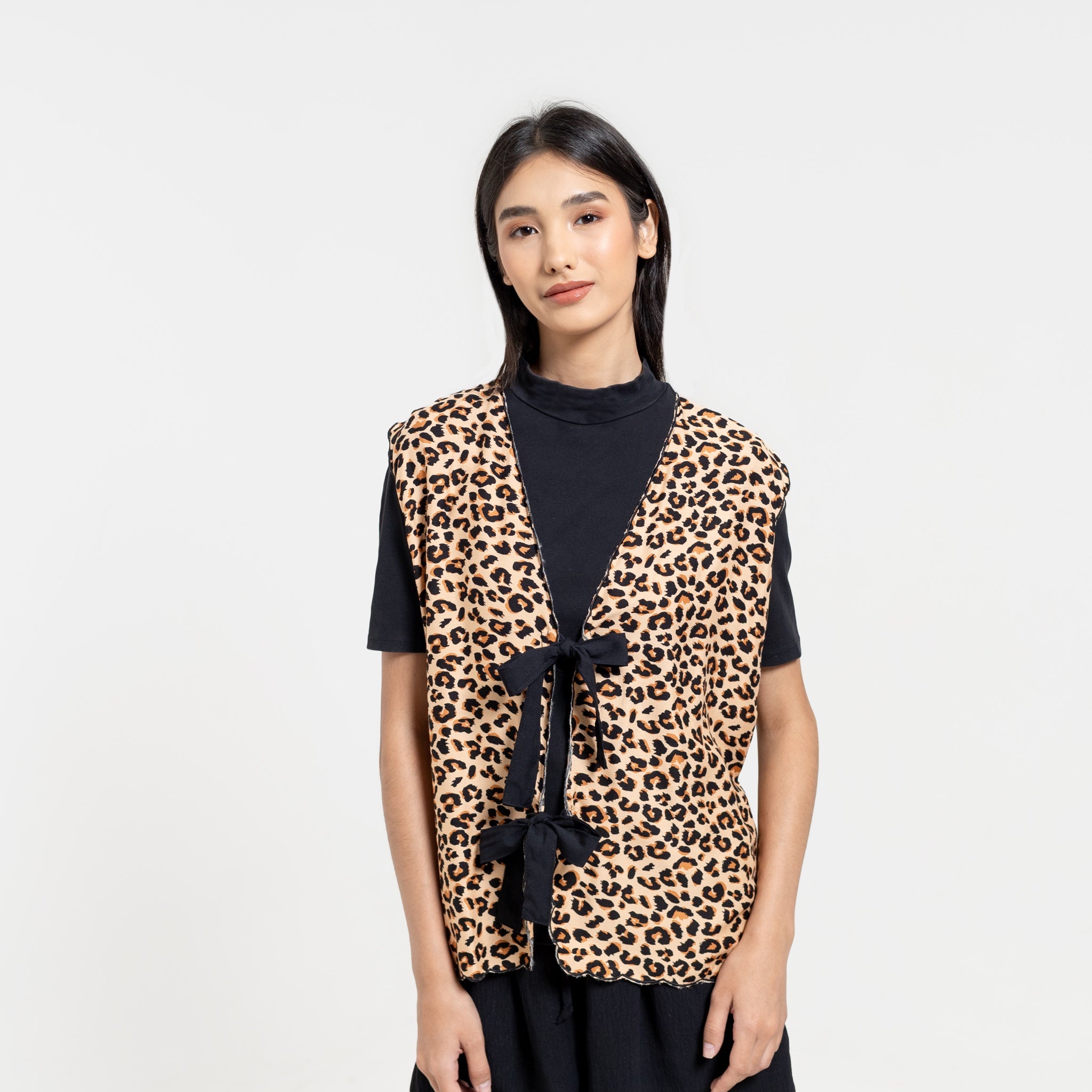 Leopard Vest Cream - Saya Saya