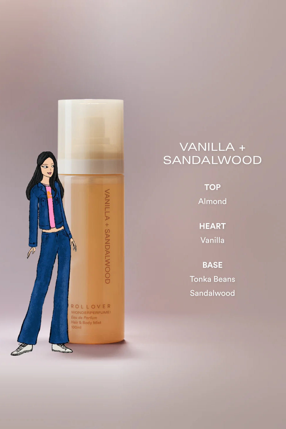 Wonderperfume! - Vanilla Rush (Vanilla+Sandalwood) (100ml) - Rollover