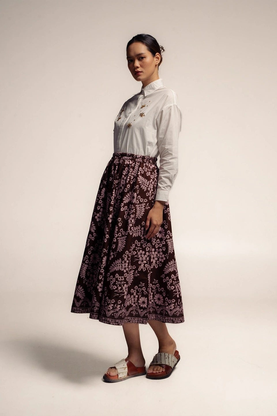 Arunika Panel Skirt Pink - Damakara
