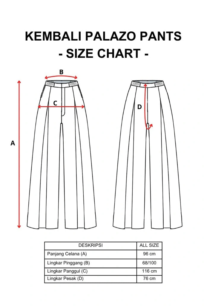 Kembali Pallazo Pants Red - Damakara