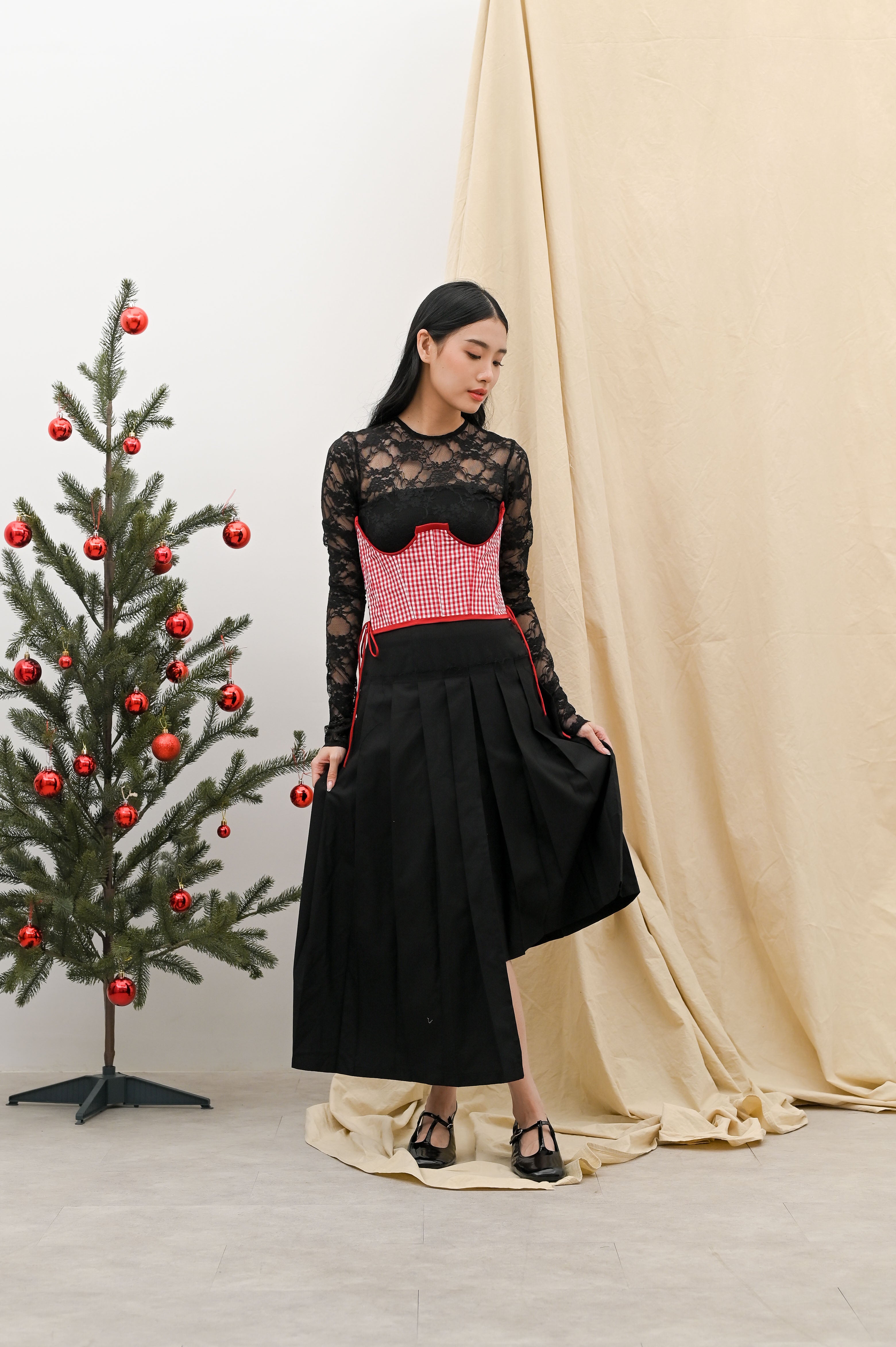 Aki Corset Red White - Alexalexa