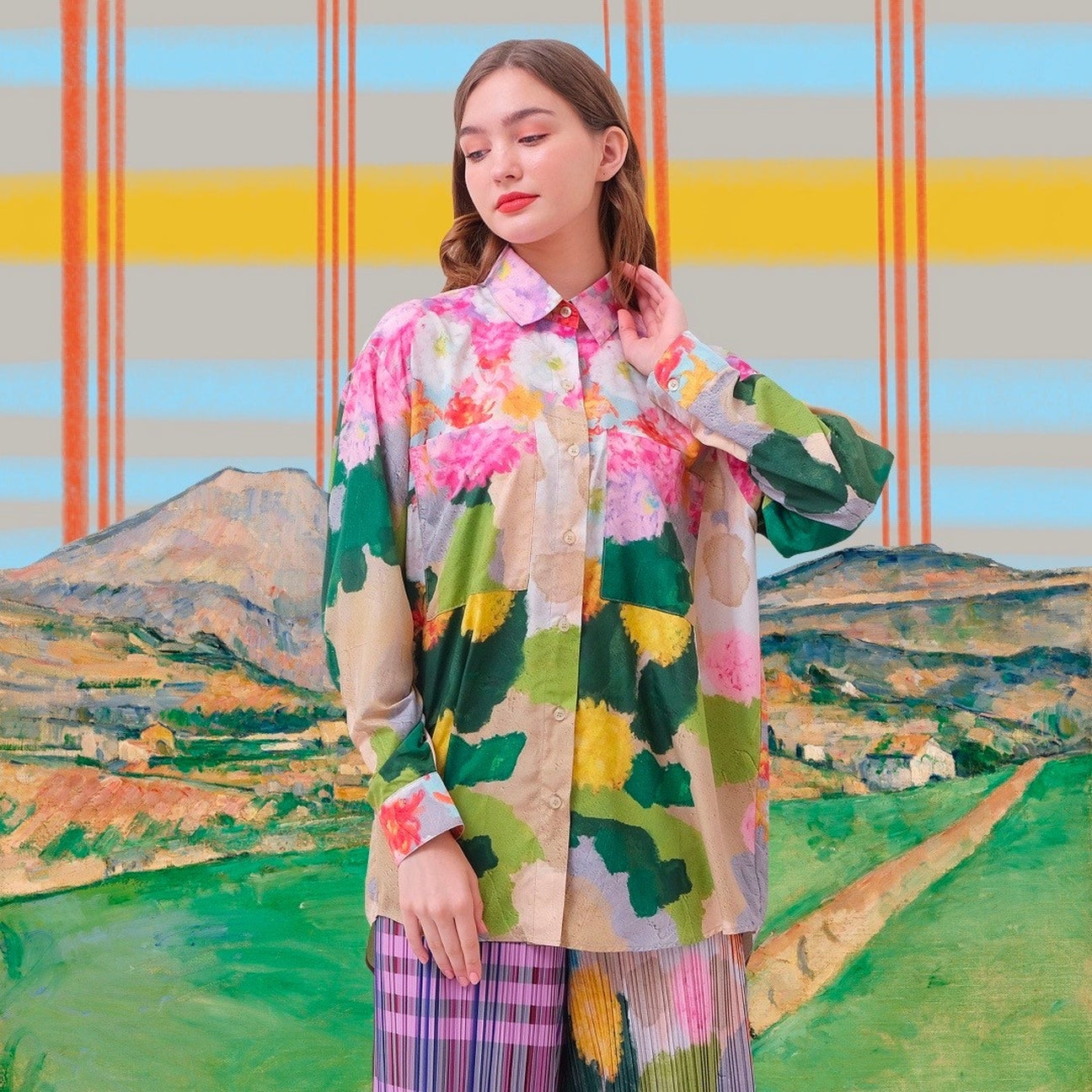 Chrysanthemum Garden Oversized Shirt - Kala Studio
