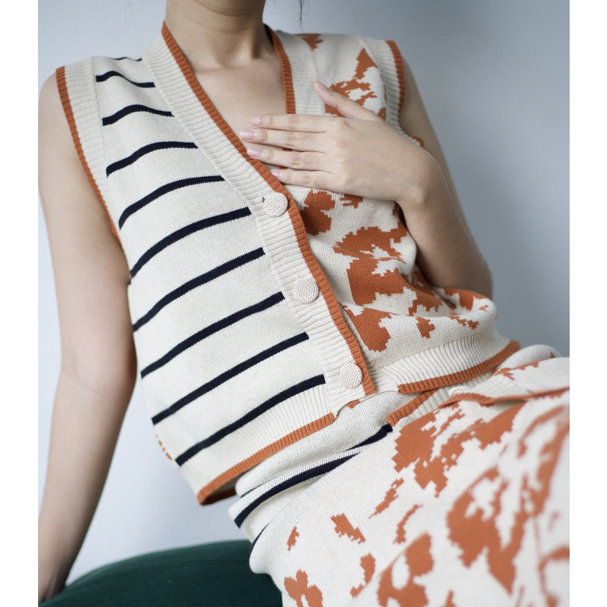Flower x Stripes Vest - Samfu