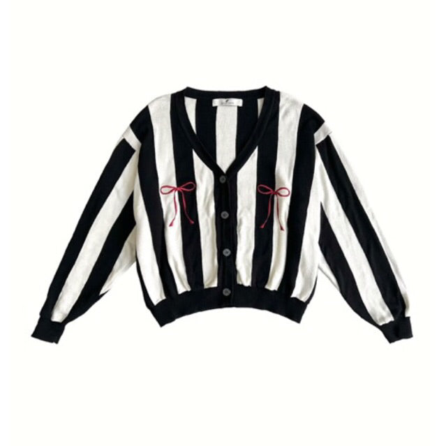 Ribbon Knit Stripes Cardigan - Argyle & Oxford