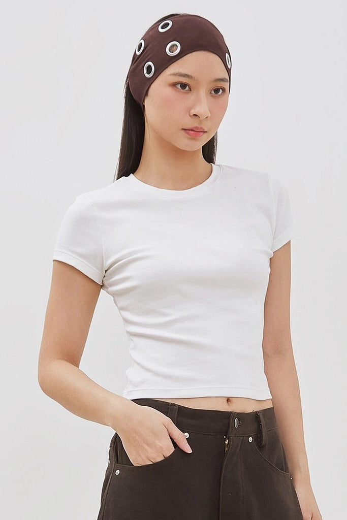 Eyelet Headband Dark Brown - Catha