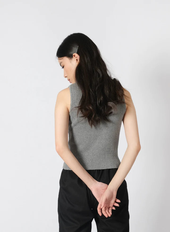 Turtle Sleeveless Knit Misty Grey - Thenblank