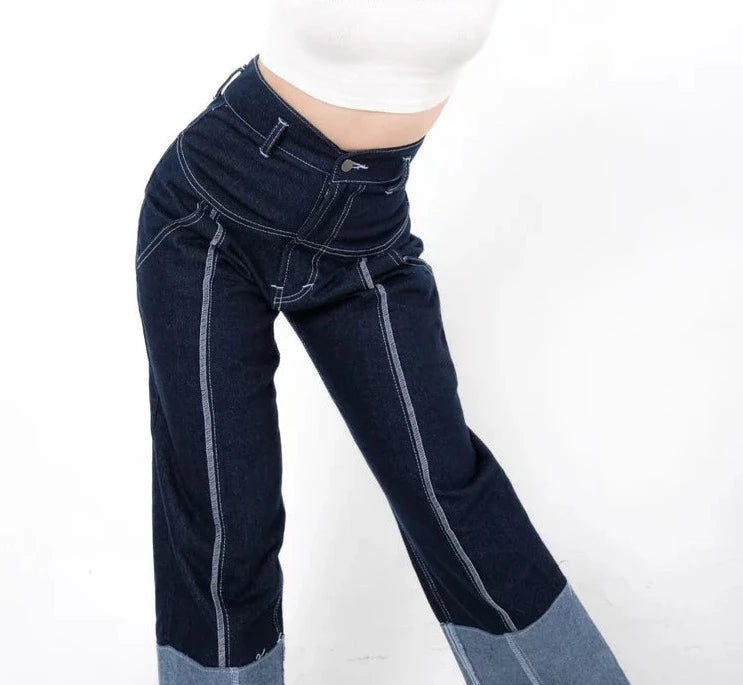 Pierre Highwaist Pants Dark Blue - The Auctus